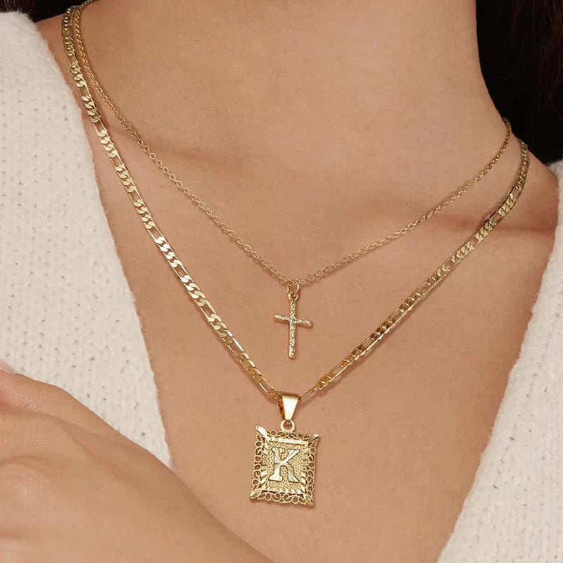 Collier Initial Croisée | Or