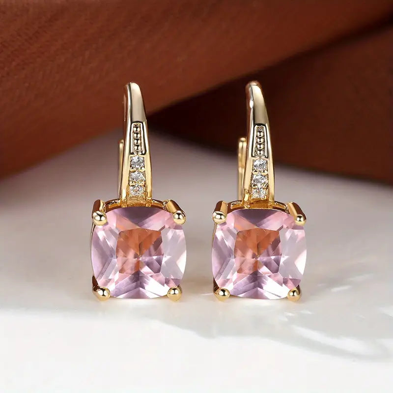 Boucles d'oreilles créoles en pierre mystique | Or