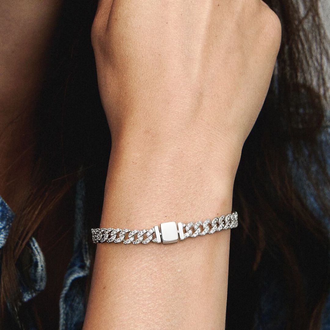 Bracelet Cubain Pave | Or