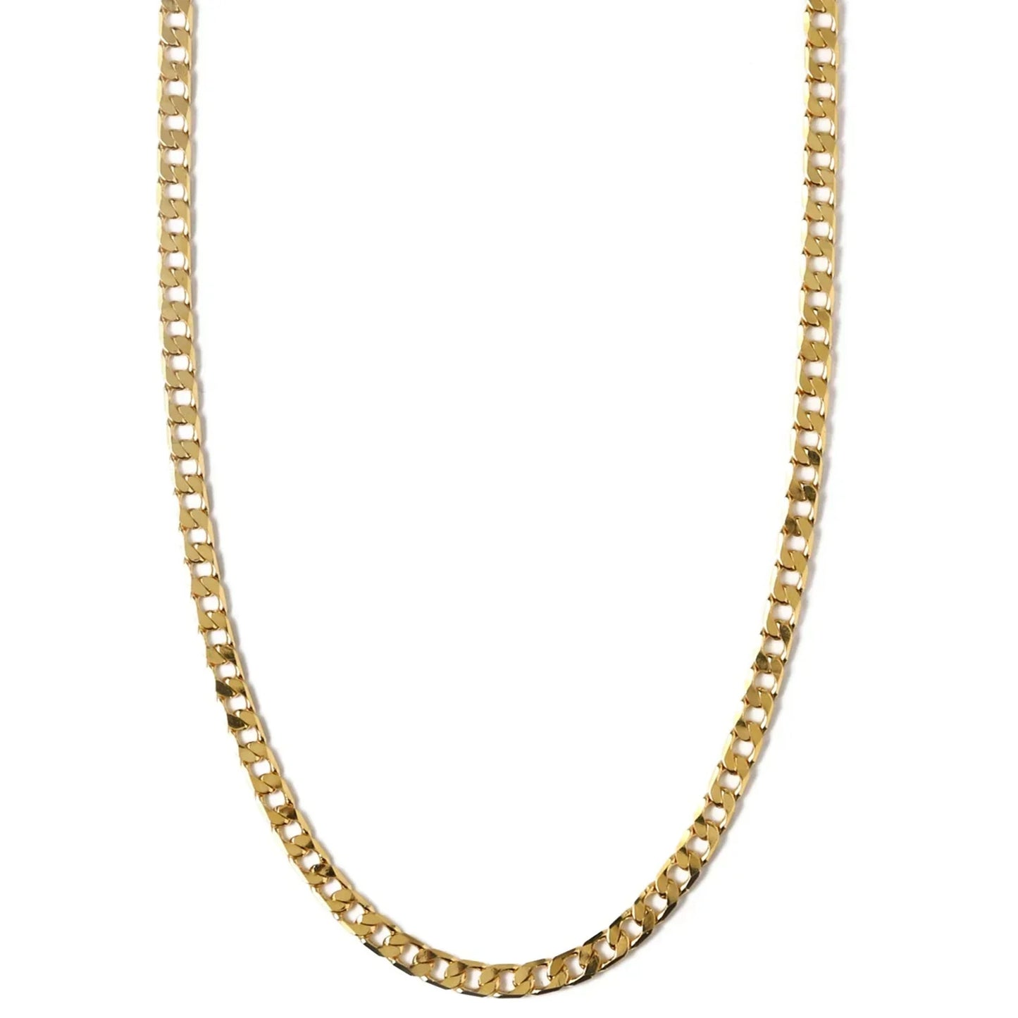 Collier en Chaîne à Maillons Plat | Or Blanc