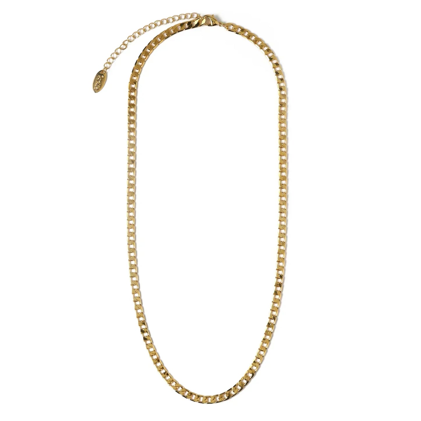 Collier en Chaîne à Maillons Plat | Or Blanc
