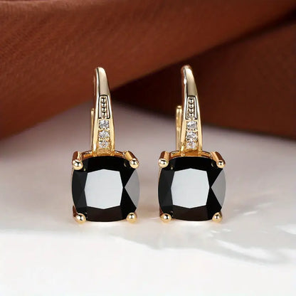 Boucles d'oreilles créoles en pierre mystique | Or