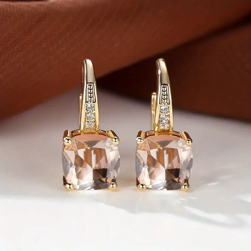 Boucles d'oreilles créoles en pierre saphir mystique | Or
