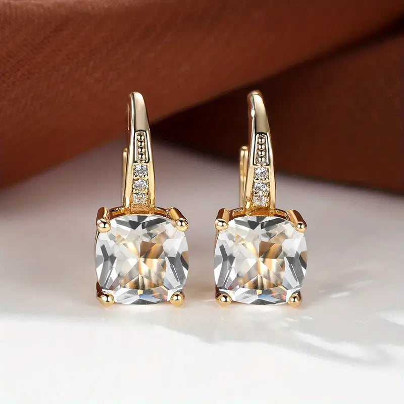 Boucles d'oreilles créoles en pierre mystique | Or