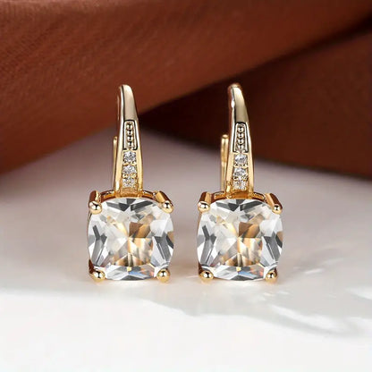Boucles d'oreilles créoles en pierre saphir mystique | Or