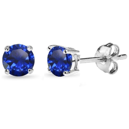 Boucles d'oreilles en saphir classique | Or blanc