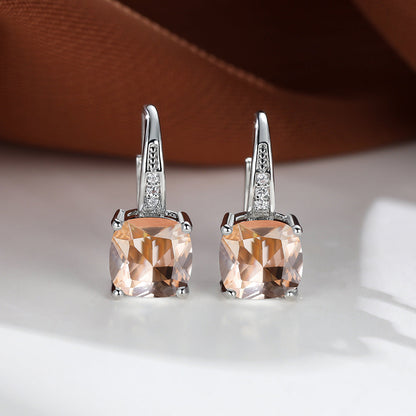 Boucles d'oreilles en pierre mystique | Or blanc