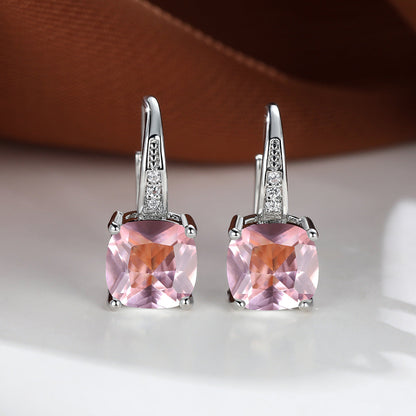 Boucles d'oreilles en pierre mystique | Or blanc