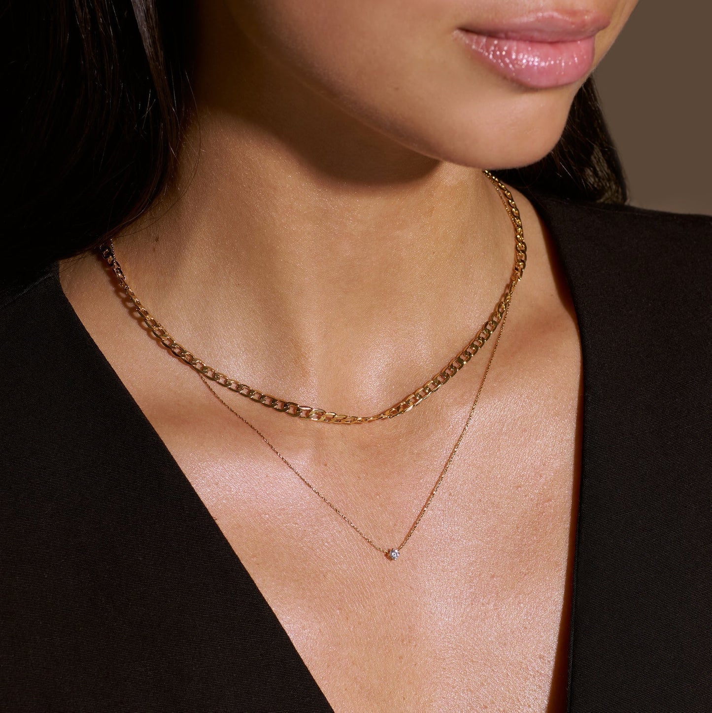 Collier en Chaîne à Maillons Plat | Or Blanc