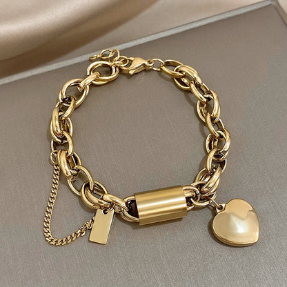Bracelet Chunky Réconfortant | Or Blanc