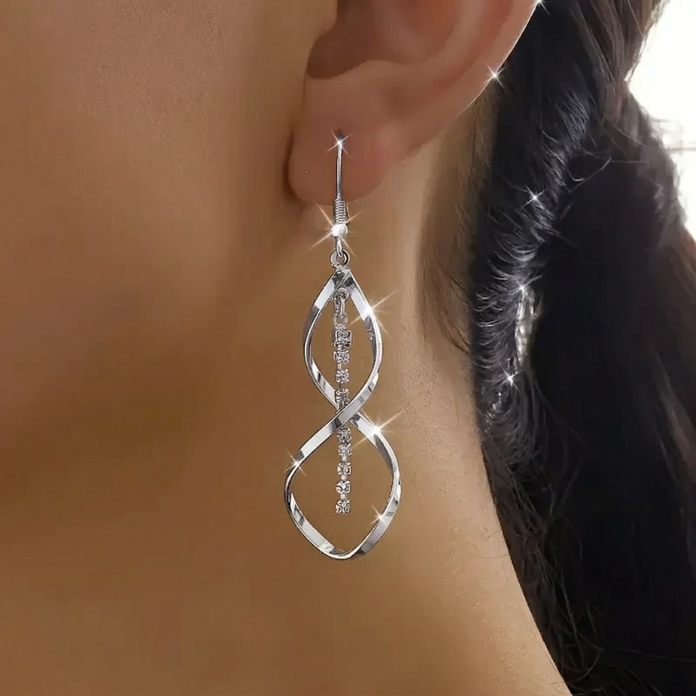 Boucles d'oreilles en spirale Sunbeam | Or blanc