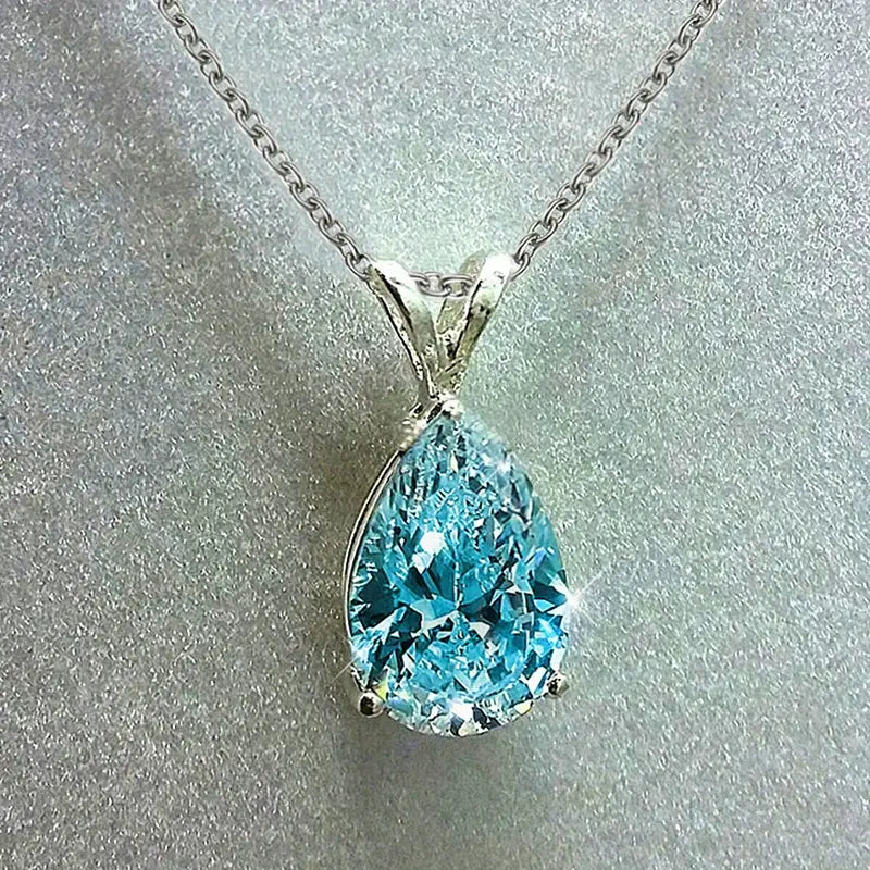 Collier Larmes de l'Océan | Or Blanc