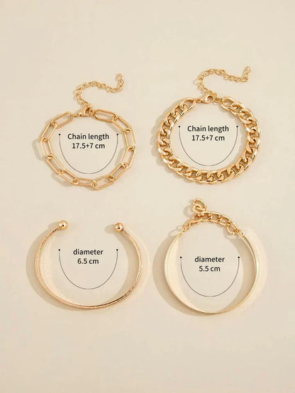 Ensemble de Bracelets Elan Mercer | Or Blanc